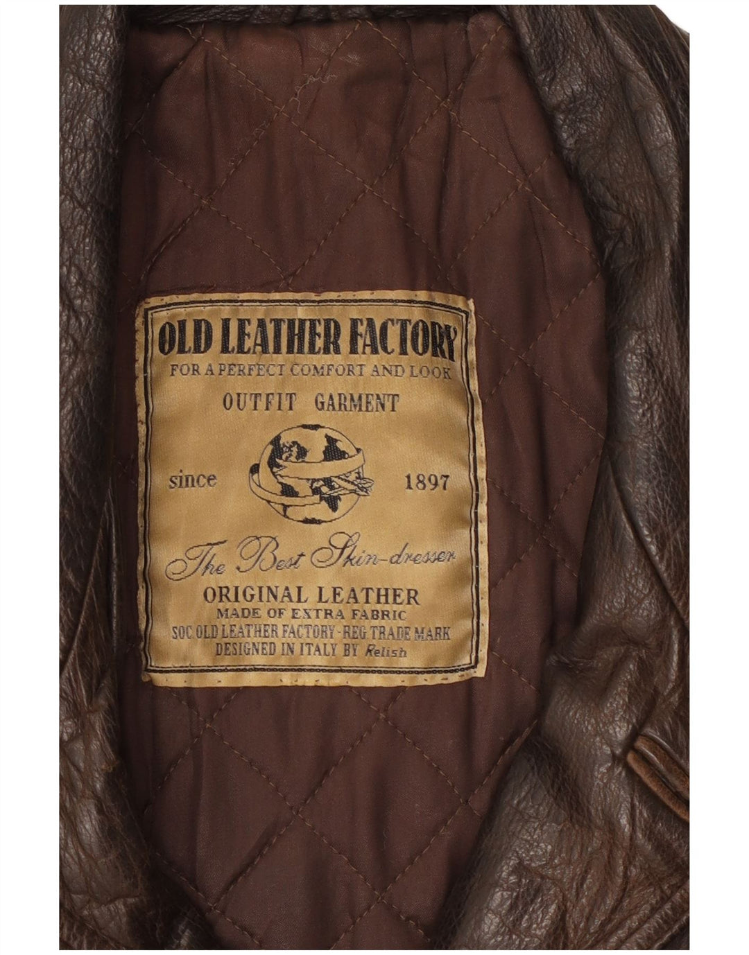 RELISH Herren Lederjacke UK 40 Großes braunes Leder