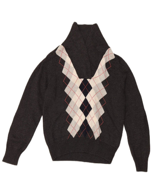 Tommy Hilfiger Damen-Pullover mit Schalkragen, Gr. 14, Grau