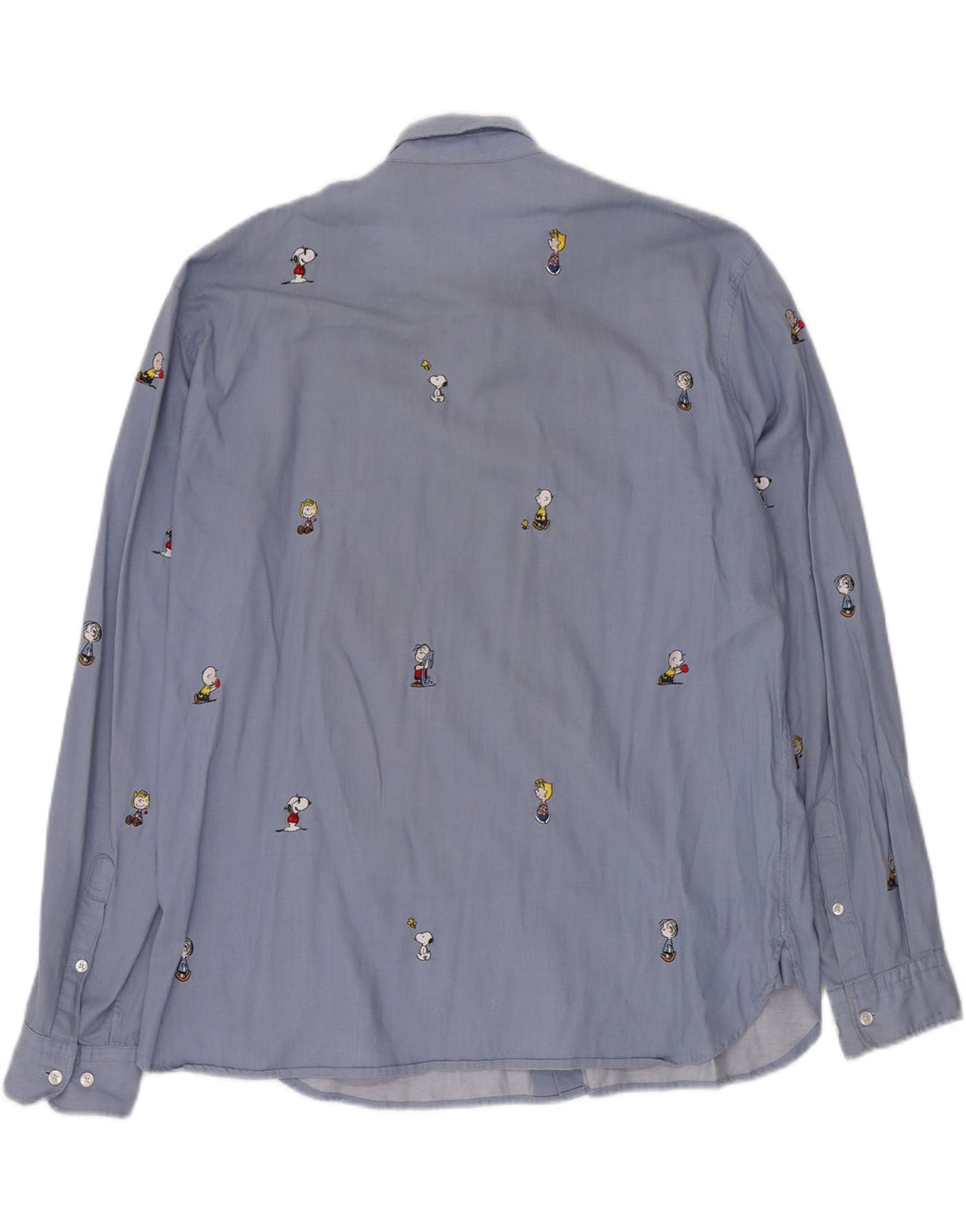 HUGO BOSS Herren Peanuts Hemd XL Blau Baumwolle