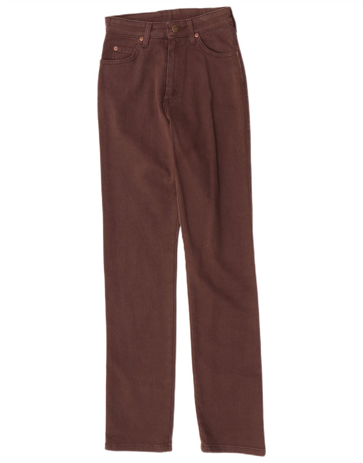 Lee Damen Straight Jeans W27 L31 Braune Baumwolle
