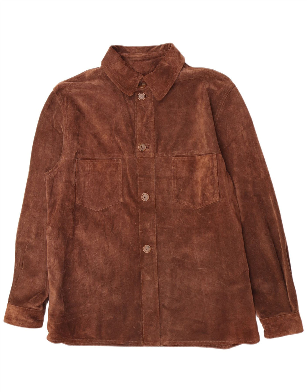 Vintage Herren Wildlederhemd IT 50 Mittelbraun