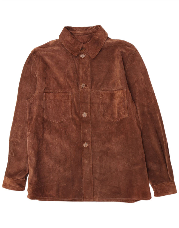 Vintage Herren Wildlederhemd IT 50 Mittelbraun