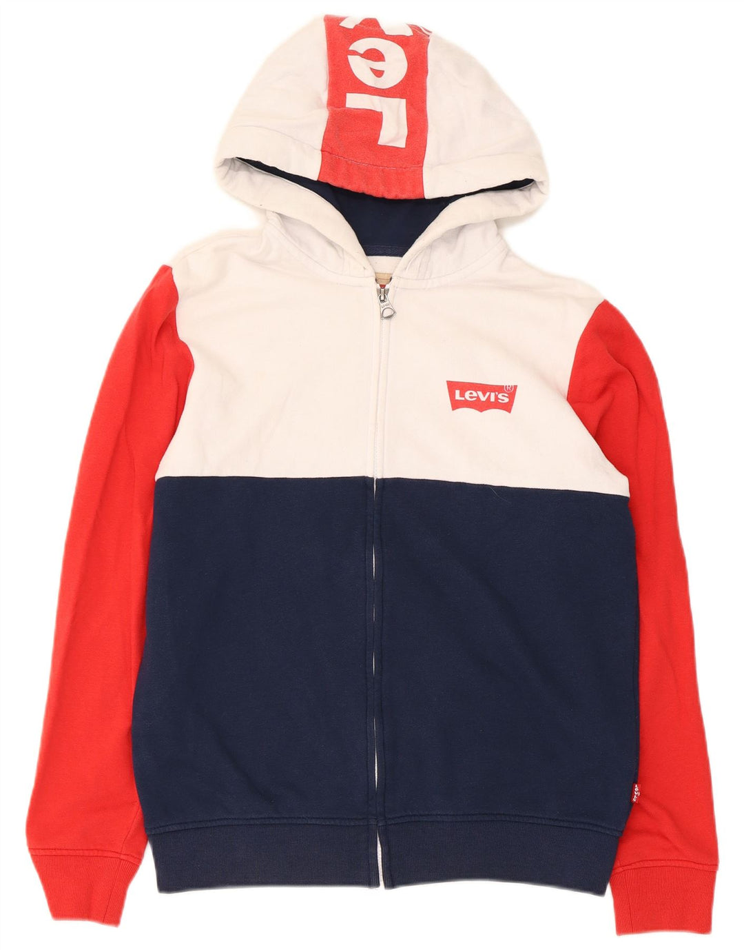 Levi's Jungen-Kapuzenpullover mit Reißverschluss, 15–16 Jahre, mehrfarbig, Farbblock