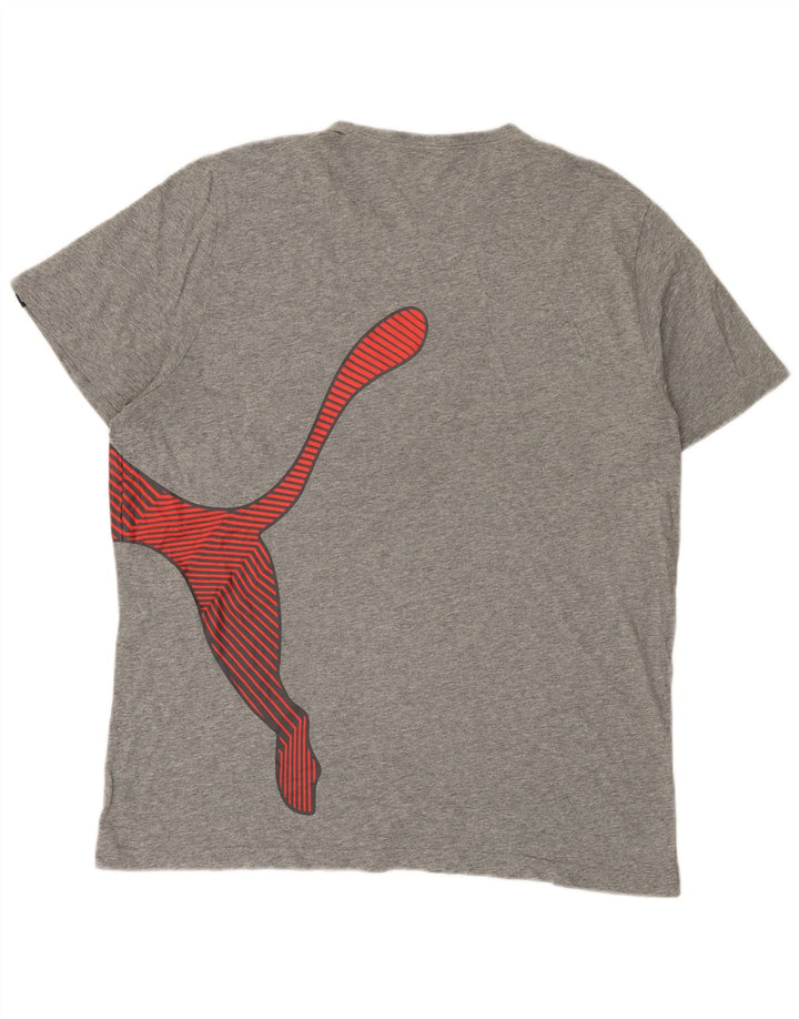 Puma Herren Grafik T-Shirt Top 2XL Grau meliert