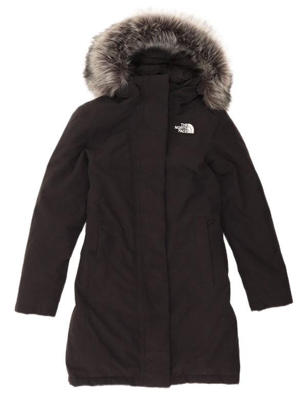 THE NORTH FACE Damen Übergroßer, gepolsterter Mantel mit Kapuze, UK 6 XS, schwarzes Nylon