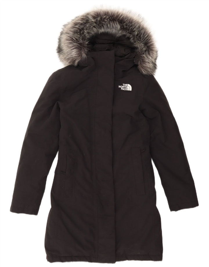 THE NORTH FACE Damen Übergroßer, gepolsterter Mantel mit Kapuze, UK 6 XS, schwarzes Nylon