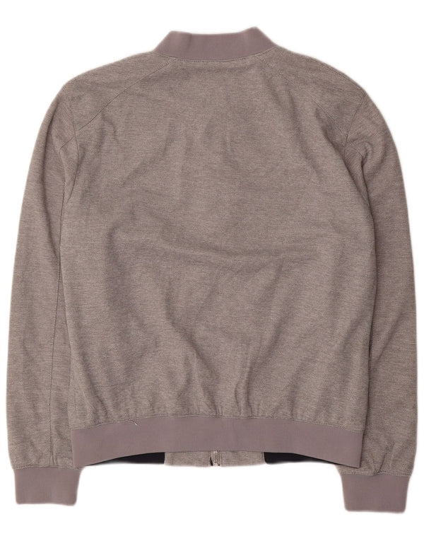 Zara Herren Bomberjacke UK 40 Large Grau Polyester