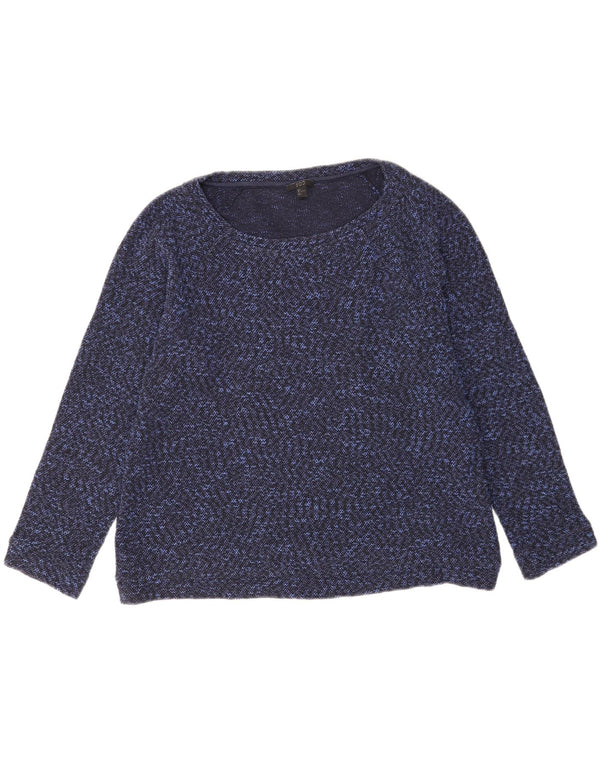 Cos Damen-Pullover, übergroß, U-Boot-Ausschnitt, Gr. 42, Größe L, Marineblau meliert