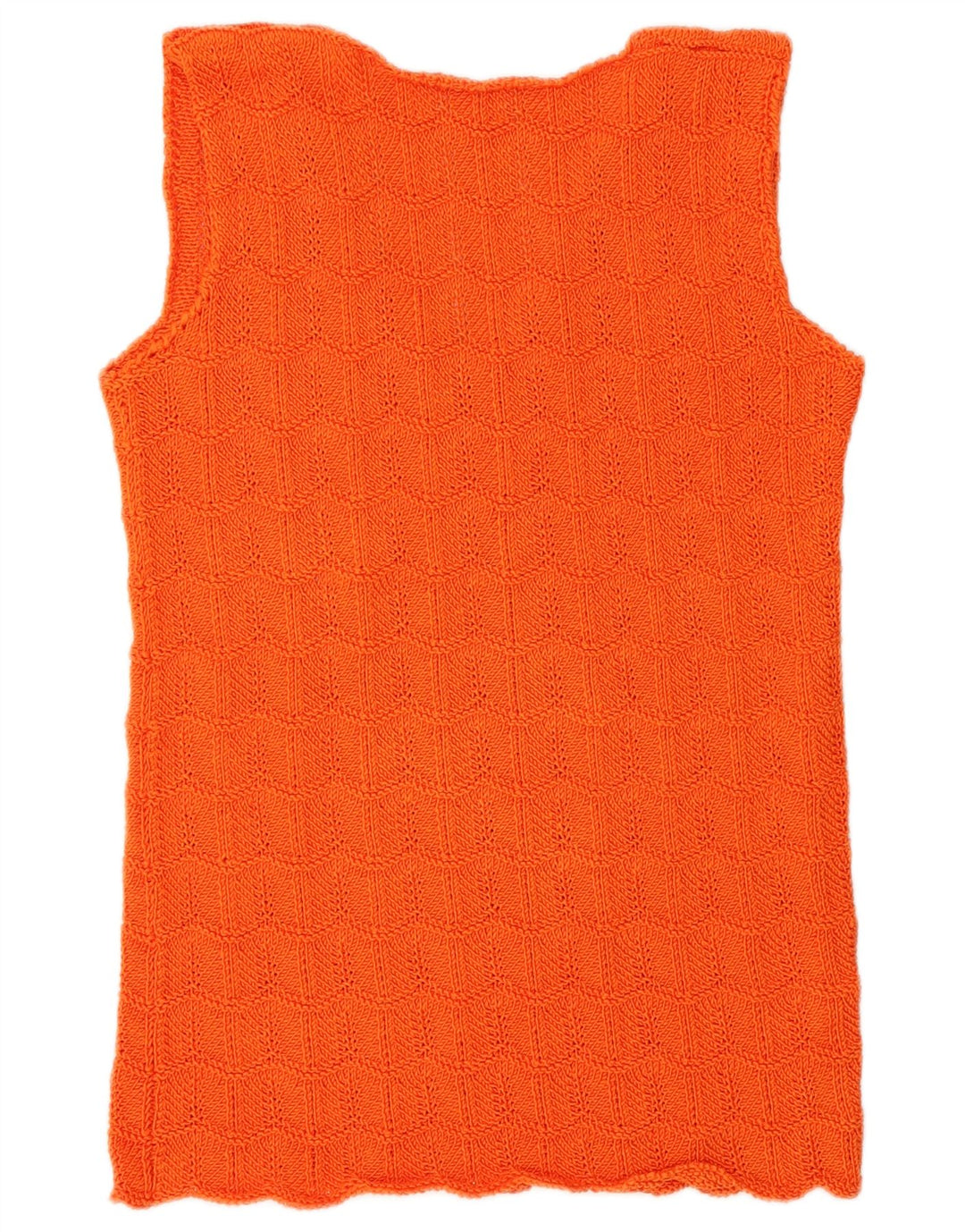 Vintage Damen Weste Tank Top UK 14 Medium Orange