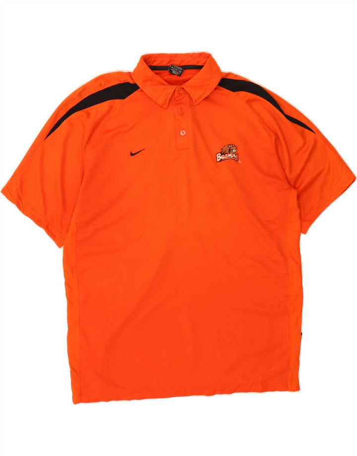 NIKE Mens Polo Shirt Large Orange Polyester Vintage Nike and Second-Hand Nike from Messina Hembry 