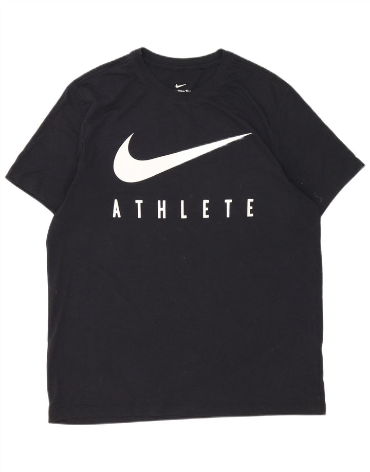 Nike Herren Dri Fit Graphic T-Shirt Top Large Schwarz Polyester