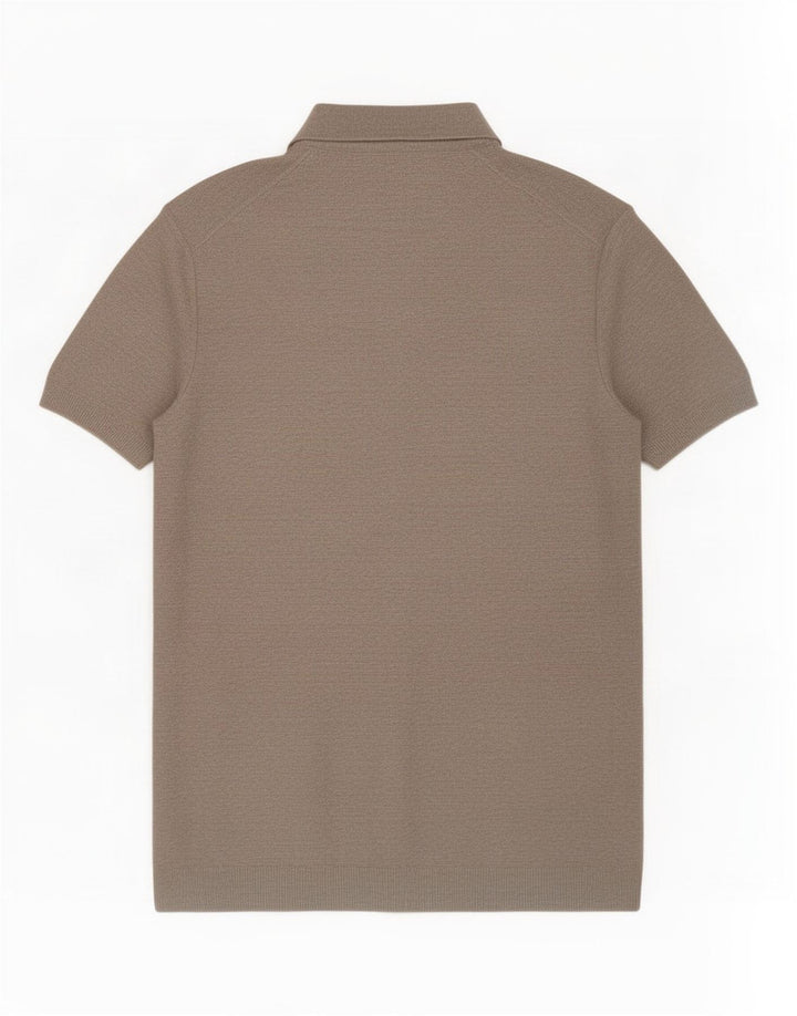 Massimo Dutti Herren-Poloshirt, große graue Baumwolle
