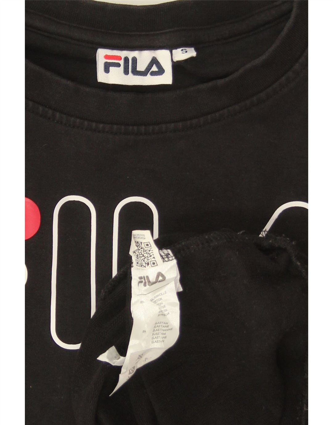 FILA Damen-Sweatshirt, übergroß, mit Grafik, UK 10, Größe S, Schwarz, Baumwolle