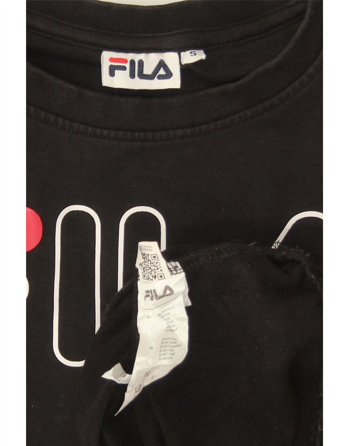 FILA Damen-Sweatshirt, übergroß, mit Grafik, UK 10, Größe S, Schwarz, Baumwolle