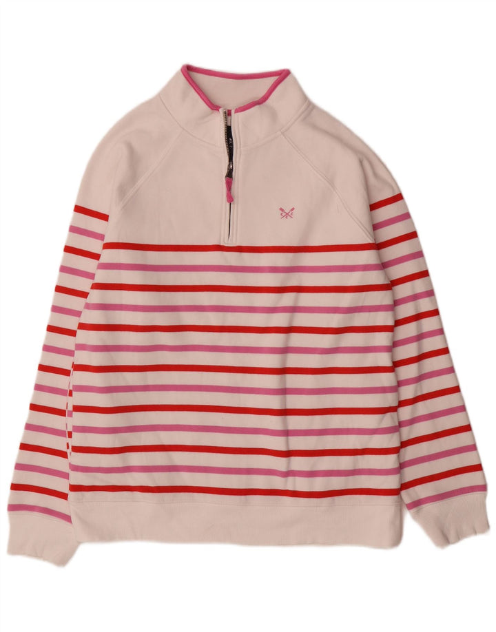 Crew Clothing Damen-Sweatshirt-Pullover UK 12 Medium Mehrfarbig gestreift