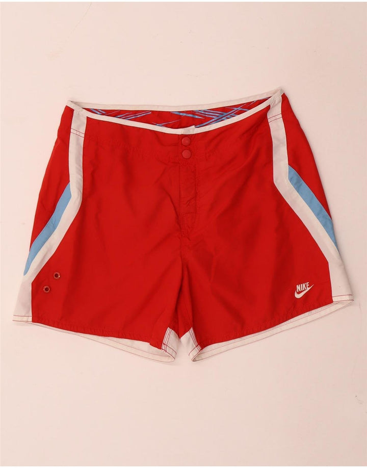 Nike Herren-Badeshorts aus mittelrotem Colourblock-Polyester