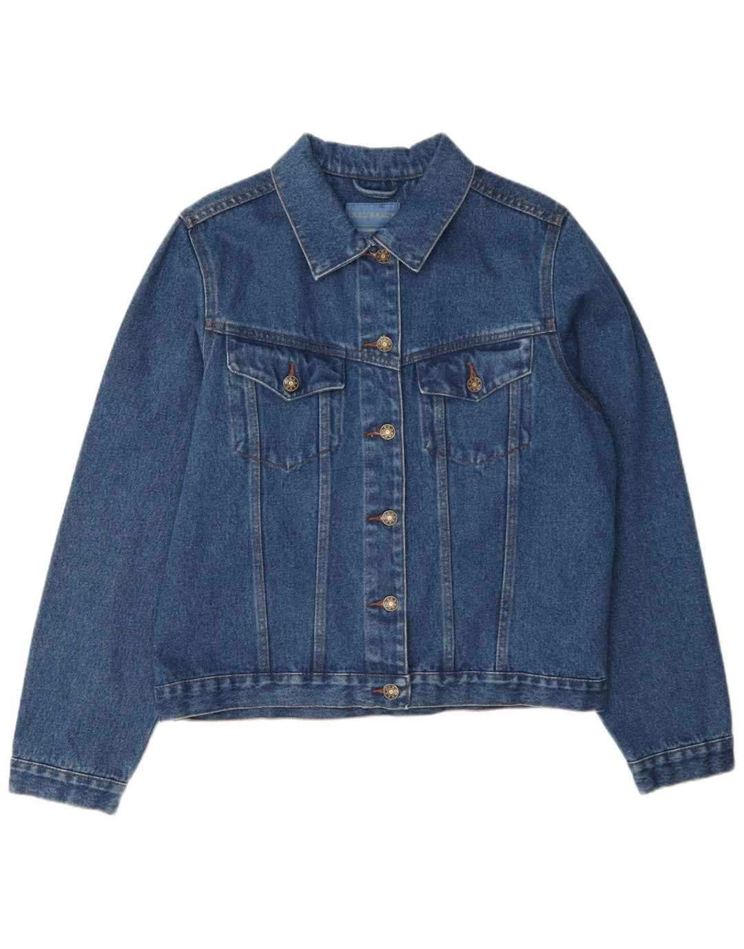 Red Baron Damen Jeansjacke UK 16 Große blaue Baumwolle