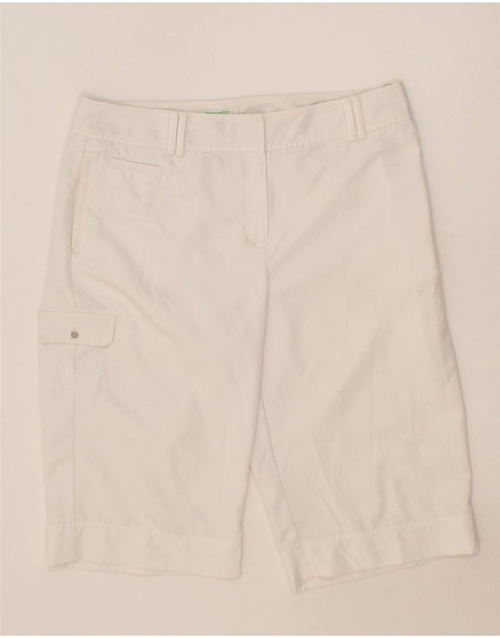 IZOD Womens Stretch Bermuda Shorts US 12 Large W34 White Polyester Vintage Izod and Second-Hand Izod from Messina Hembry 