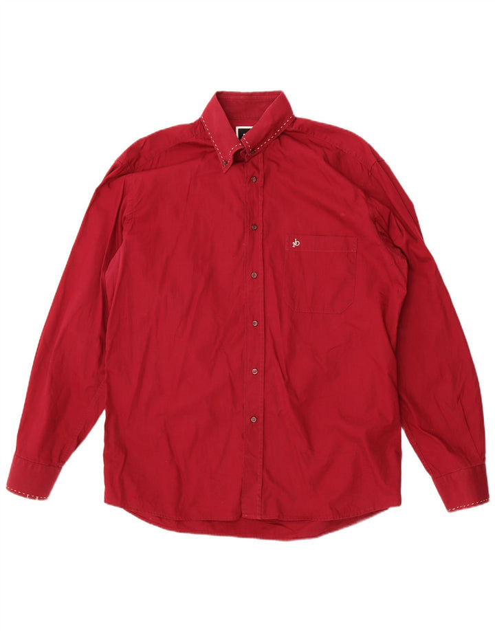 Roccobarocco Herrenhemd Größe 16 41 Große rote Baumwolle