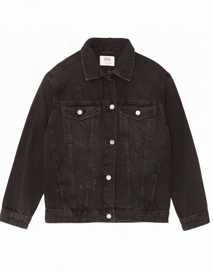 Zara Mädchen Jeansjacke 13-14 Jahre Schwarz