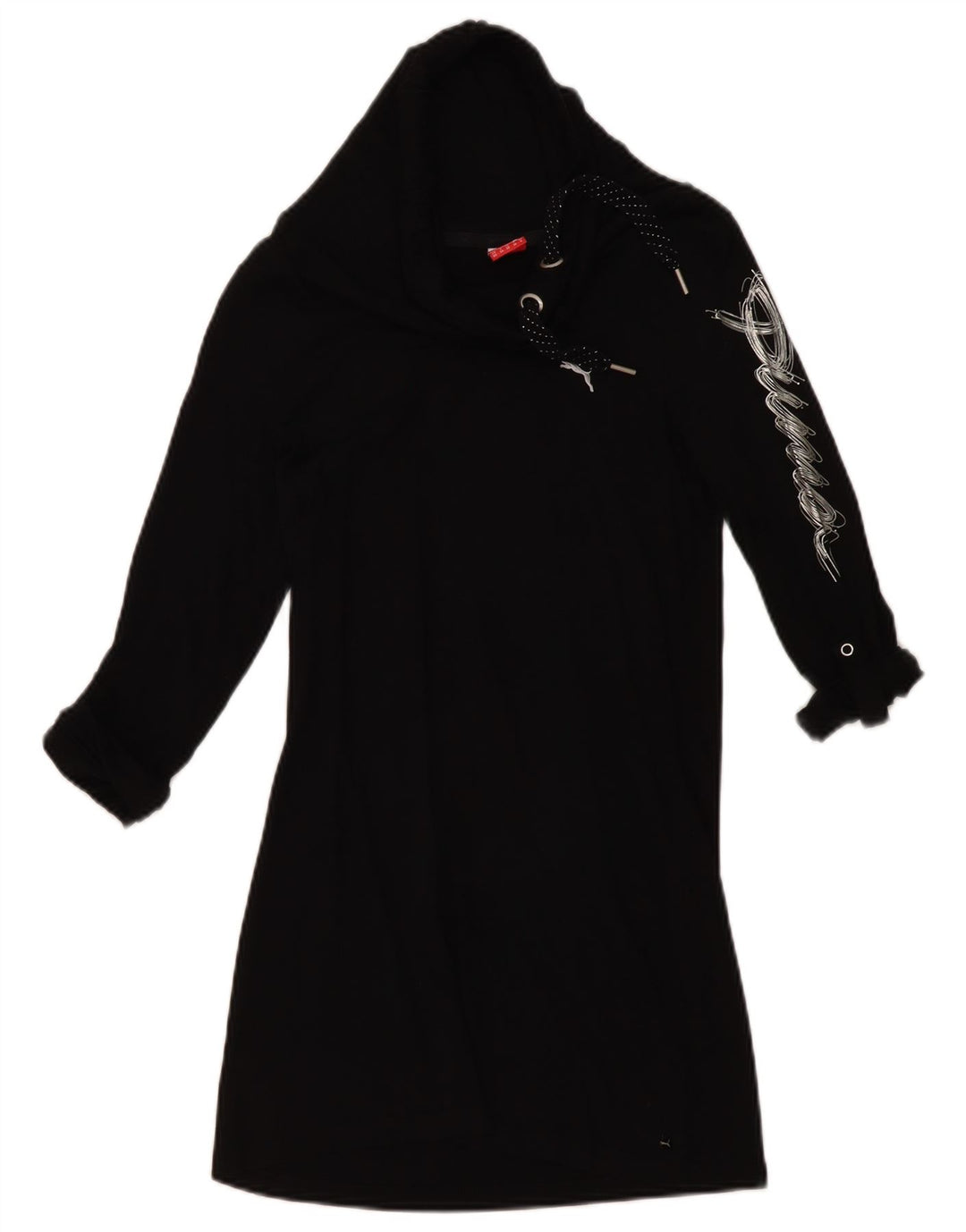 Puma Damen Graphic Roll Neck Tunika Top UK 8 Small Schwarz