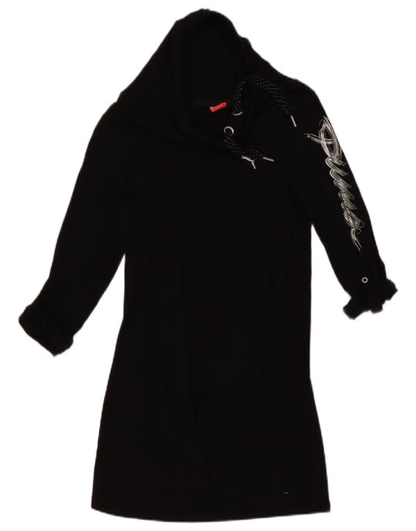 Puma Damen Graphic Roll Neck Tunika Top UK 8 Small Schwarz