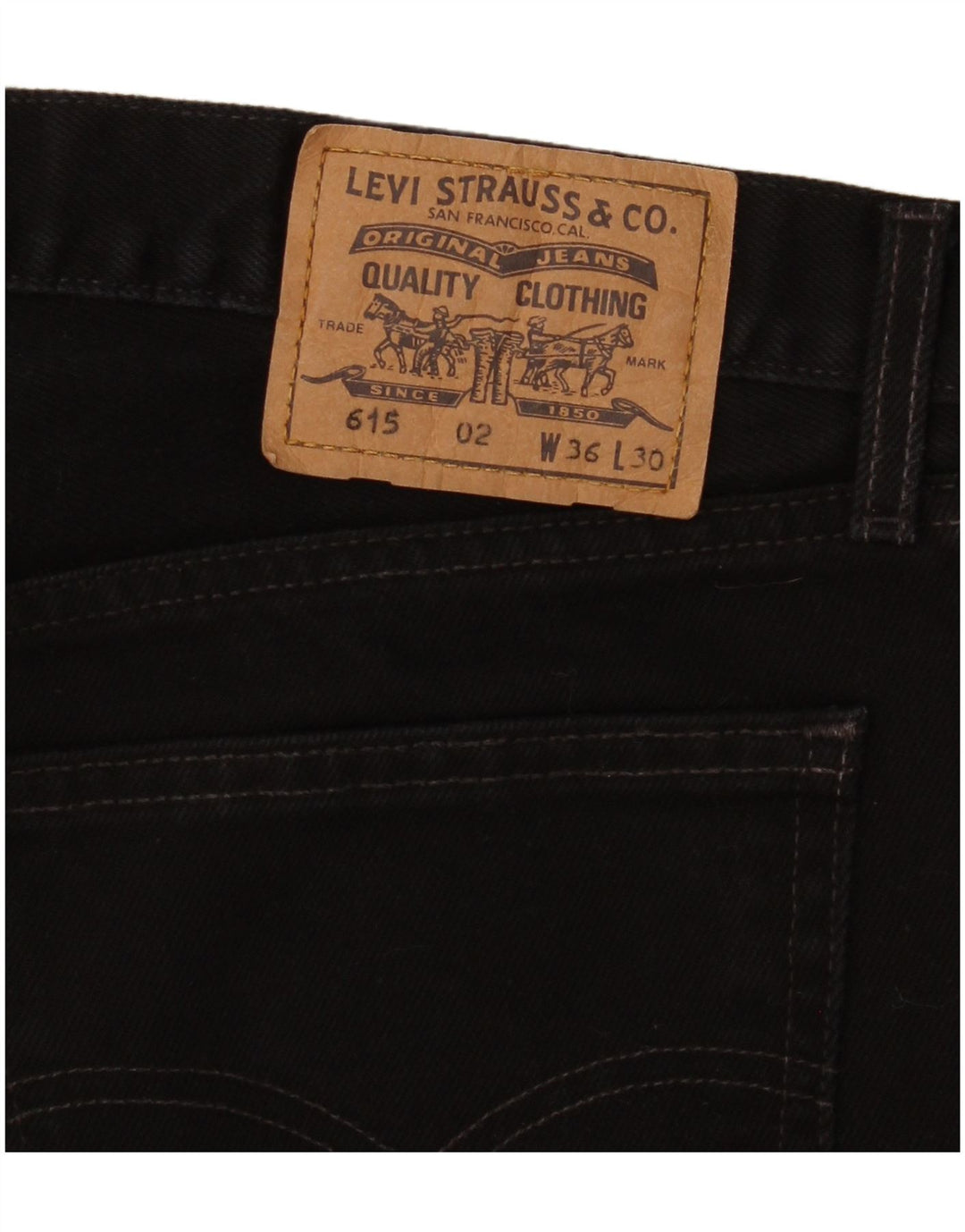 Levi's Herren 615 Straight Jeans W36 L30 Schwarze Baumwolle
