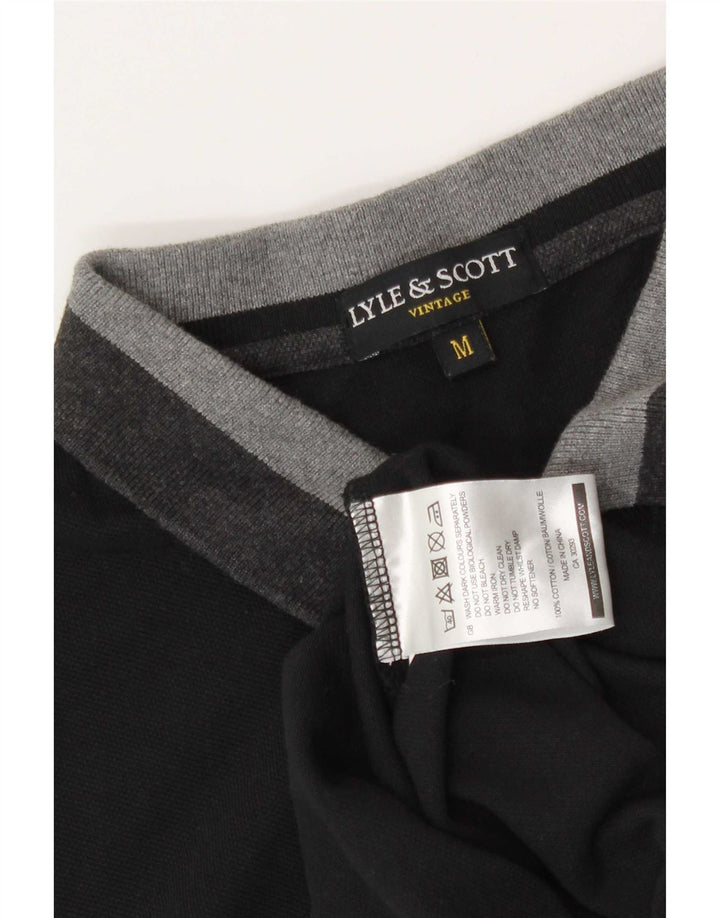 Lyle & Scott Herren-Poloshirt aus mittelschwarzer Colourblock-Baumwolle