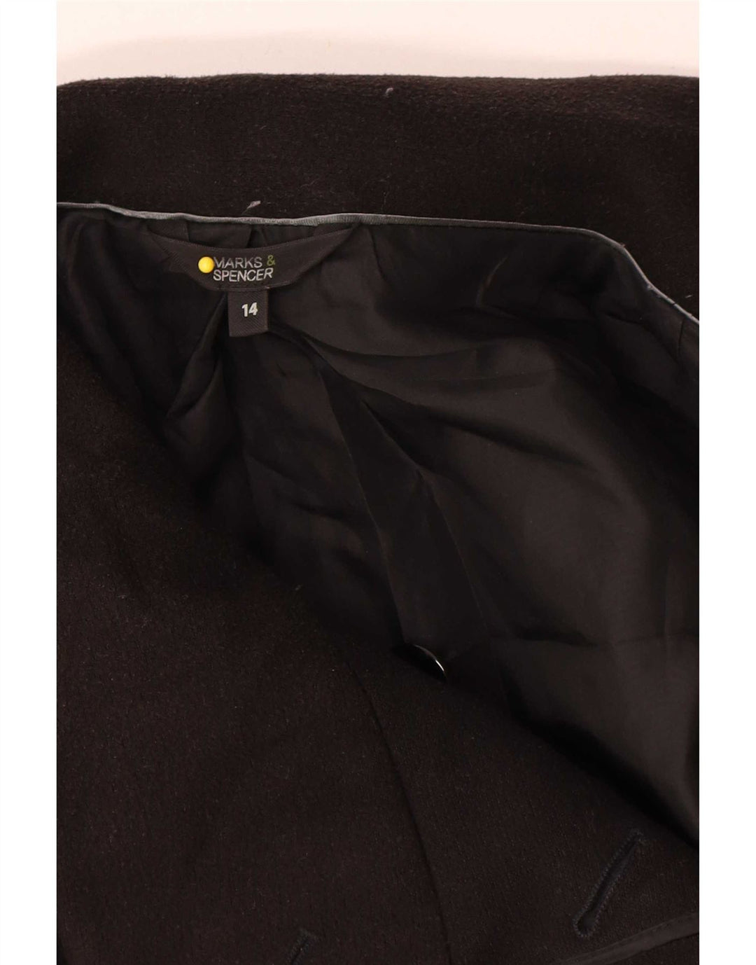 Marks & Spencer Damenmantel UK 14 Mittelschwarzes Polyester