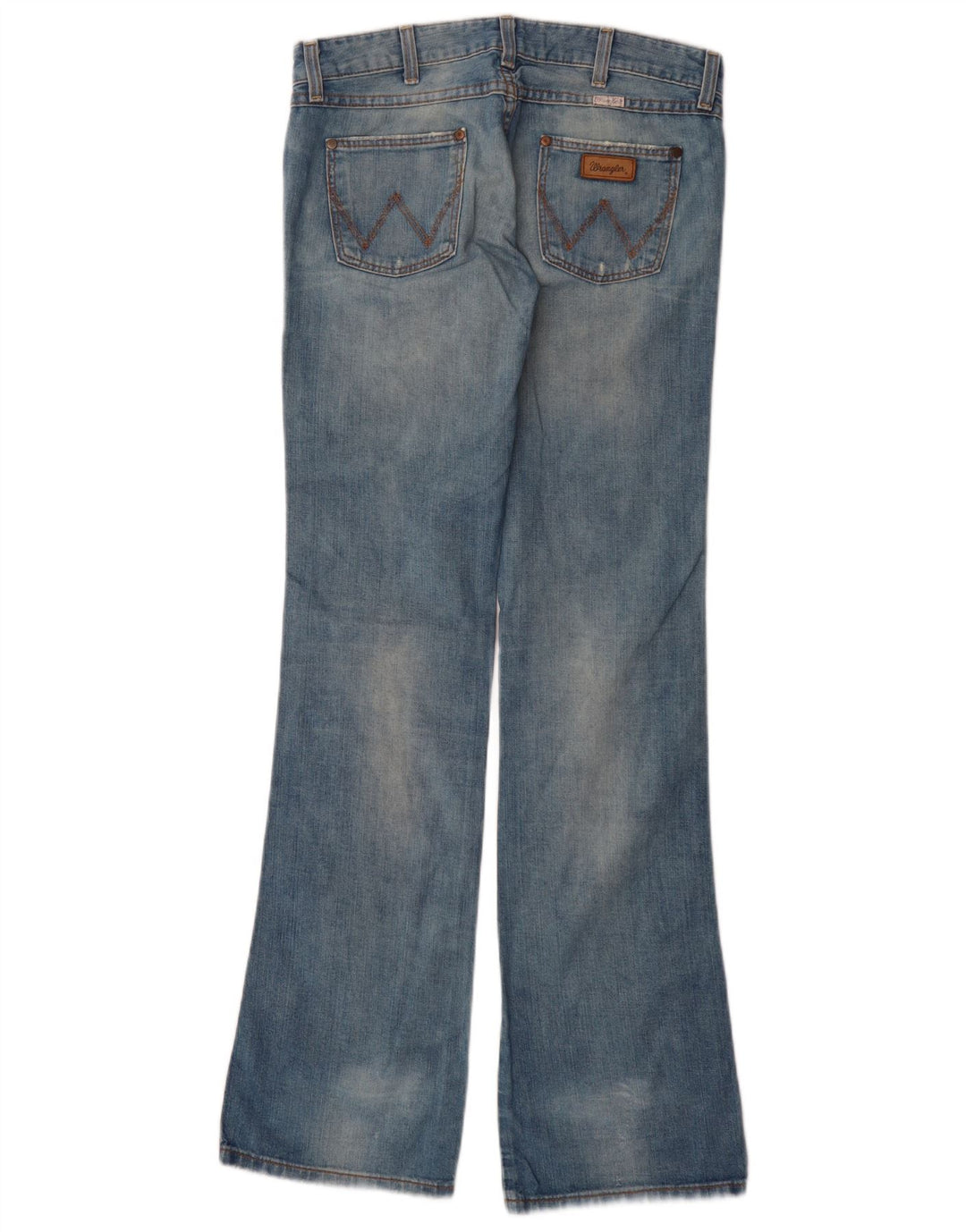 Wrangler Damen Megan Distressed Bootcut Jeans W28 L34 Blaue Baumwolle