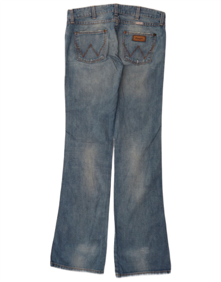 Wrangler Damen Megan Distressed Bootcut Jeans W28 L34 Blaue Baumwolle