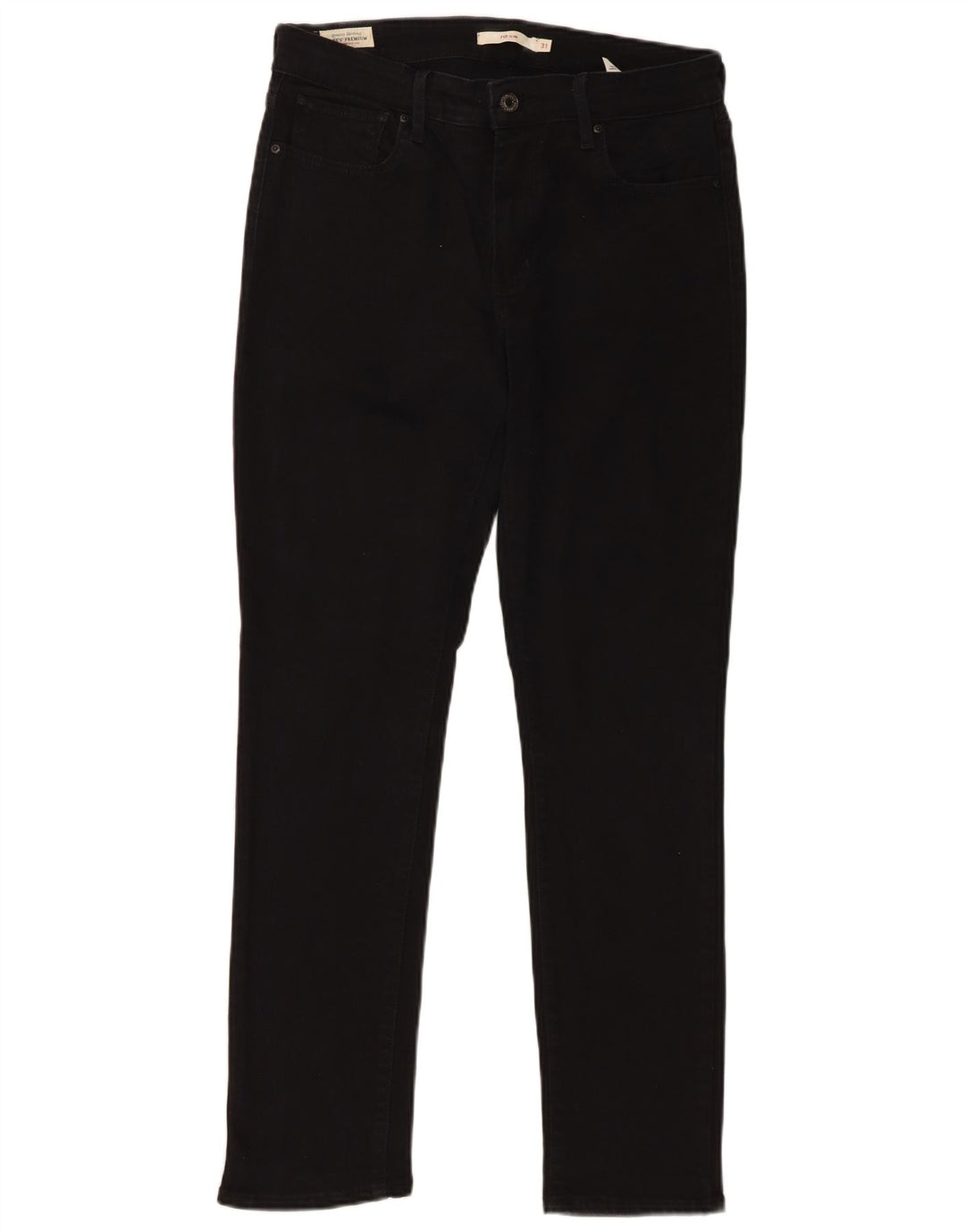 Levi's Damen 712 Slim Jeans W31 L30 Schwarze Baumwolle