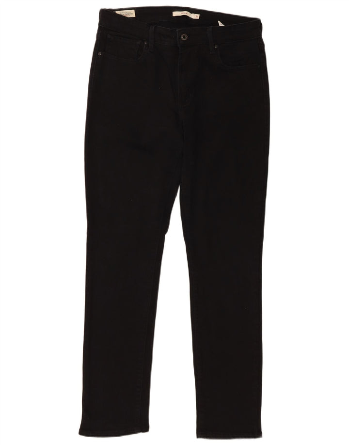 Levi's Damen 712 Slim Jeans W31 L30 Schwarze Baumwolle