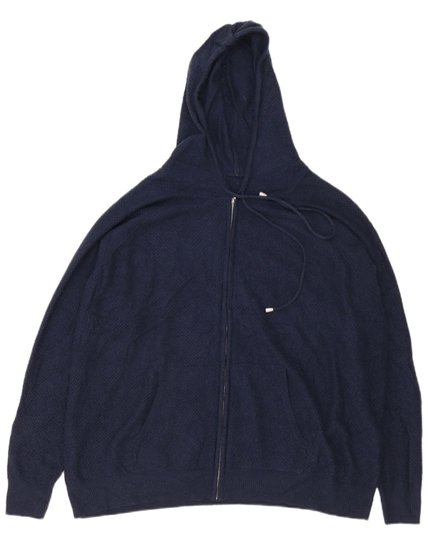 Marks & Spencer Herren-Pullover mit Reißverschluss am Hals, XL, marineblaue Viskose