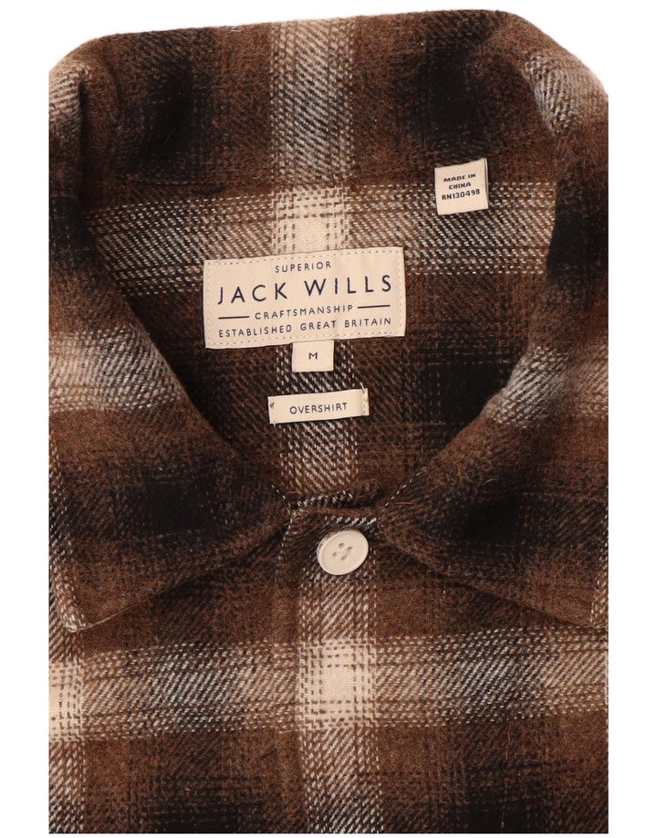 Jack Wills Herren Overshirt Flanellhemd Mittelbraun kariert