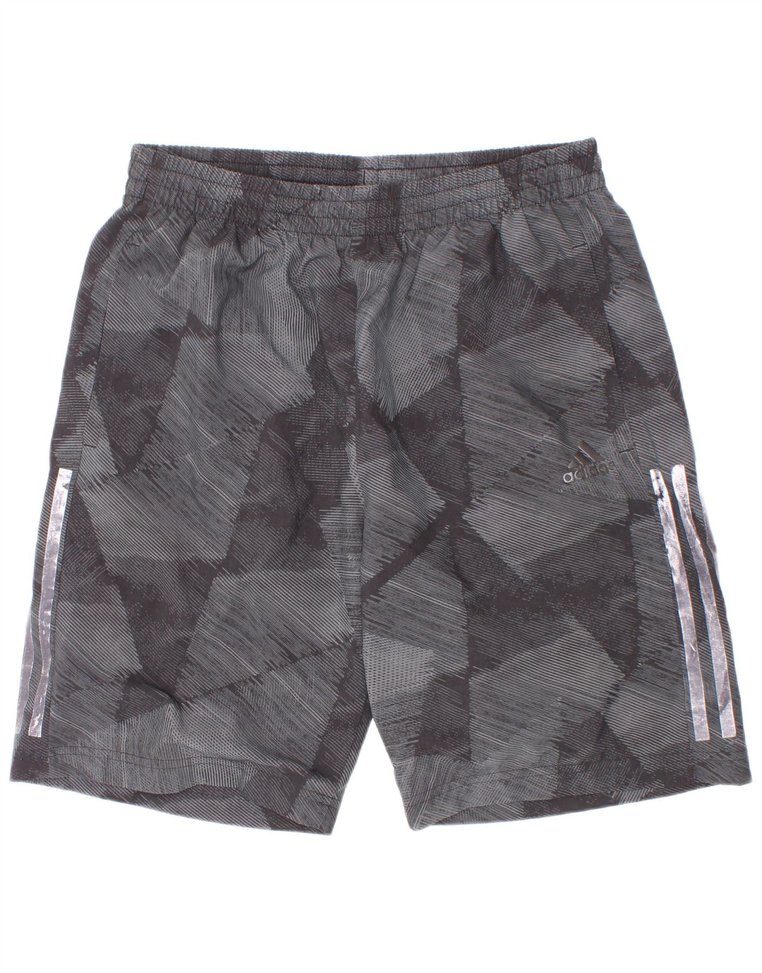 Adidas Climalite Sportshorts für Jungen, 13–14 Jahre, graues geometrisches Polyester