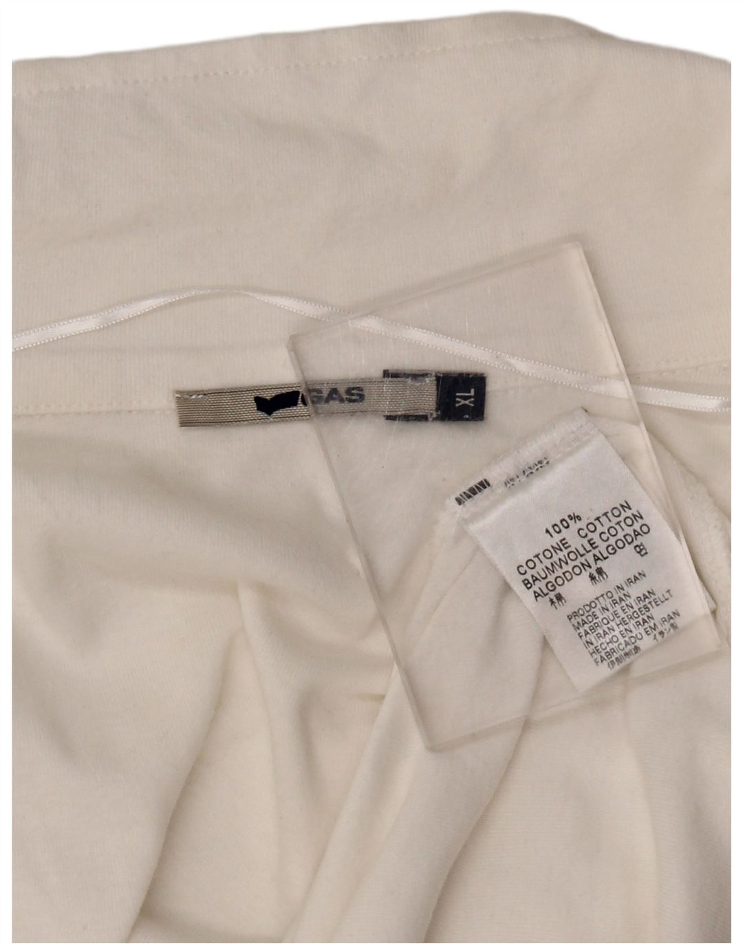 GAS Damen-Poloshirt mit Grafik, UK 18, XL, weiße Baumwolle