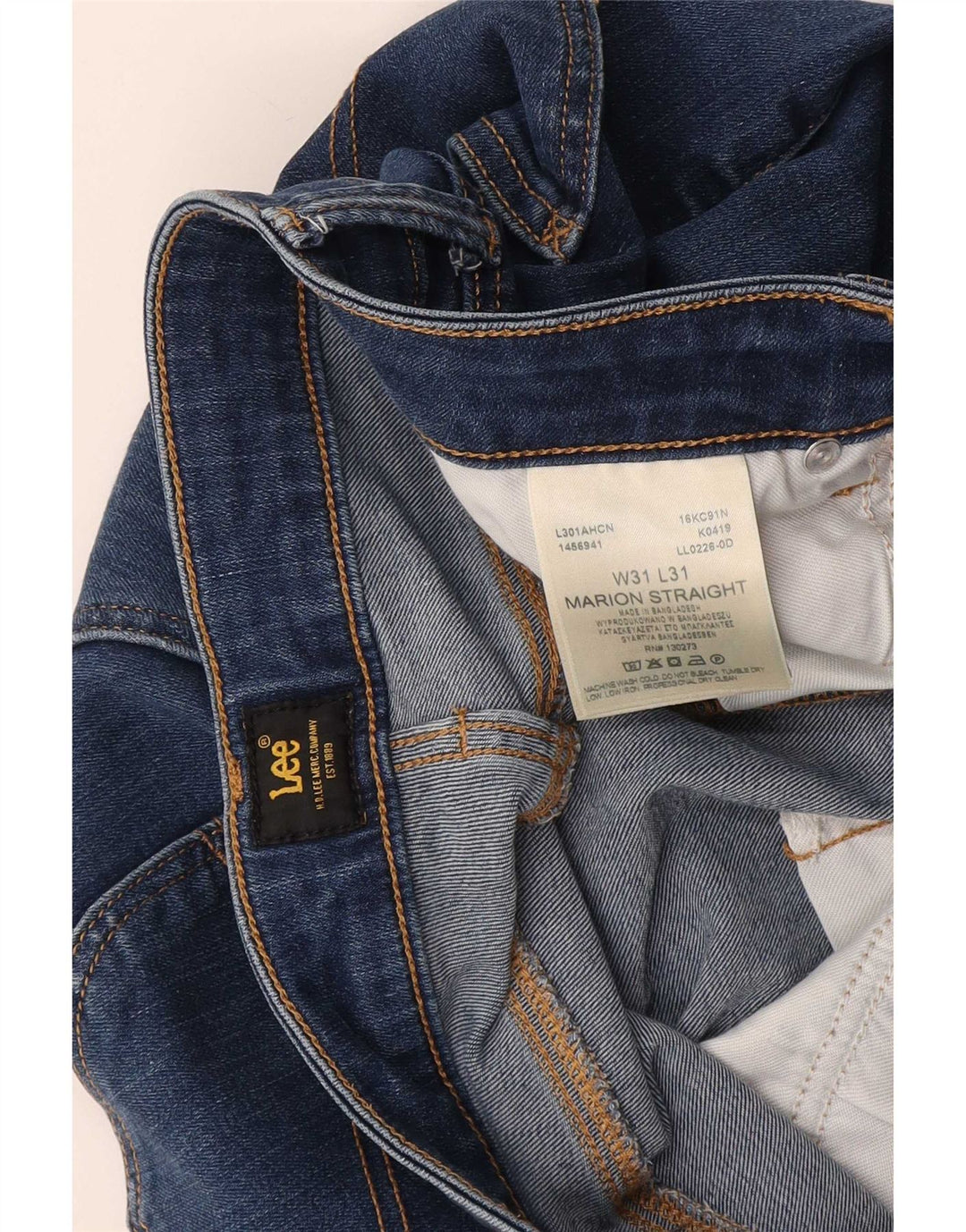 Lee Damen Marion Straight Jeans W31 L31 Blaue Baumwolle