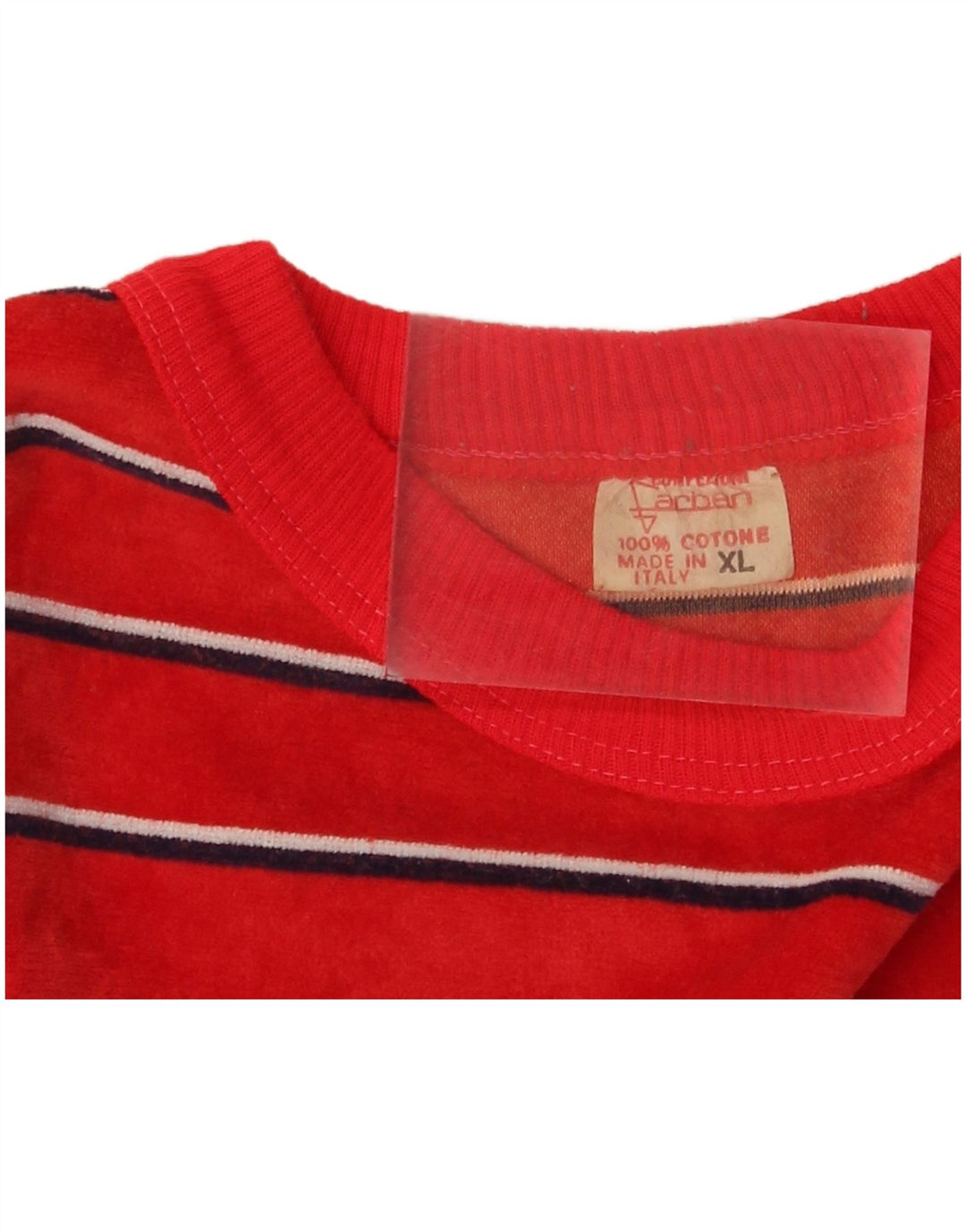 Vintage Damen Sweatshirt Pullover UK 18 XL Rot gestreift Baumwolle
