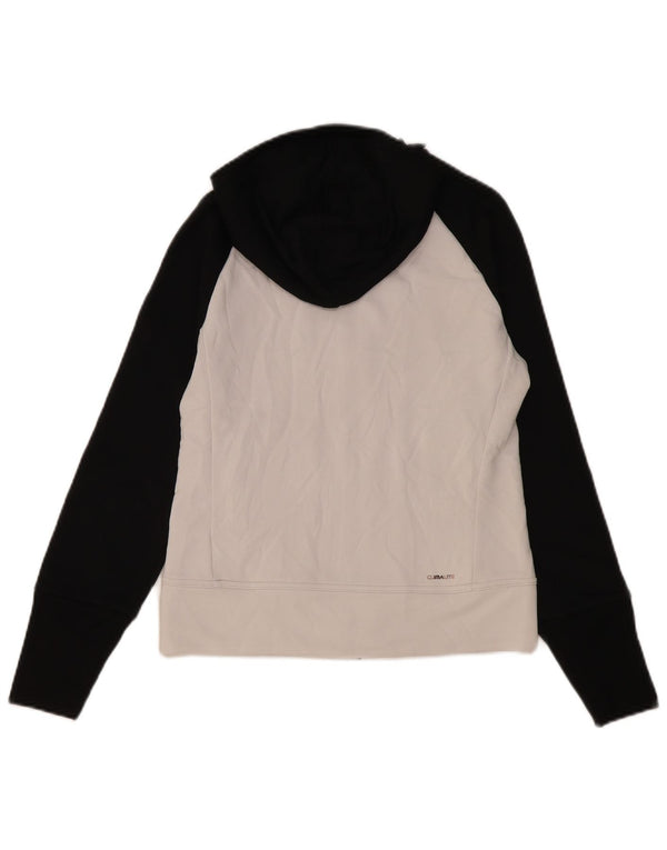 Adidas Damen Zip Hoodie Pullover UK 10 Small Weiß Colourblock Polyester