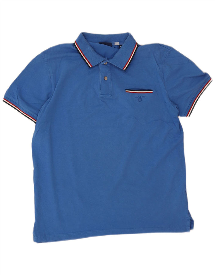 Gant Herren-Poloshirt aus mittelblauer Baumwolle