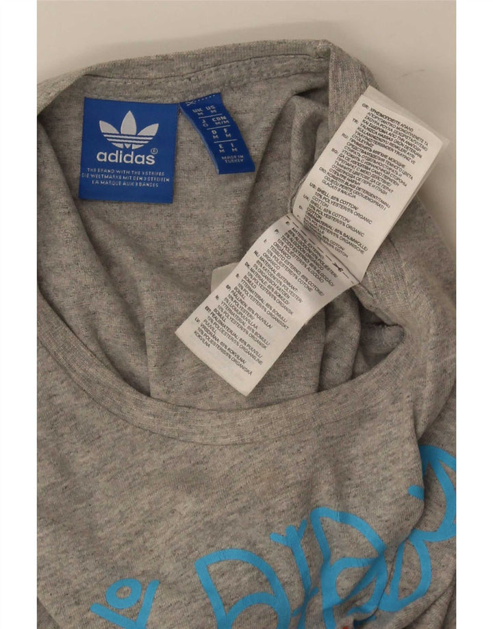 Adidas Herren Grafik-T-Shirt aus mittelgrauer Baumwolle