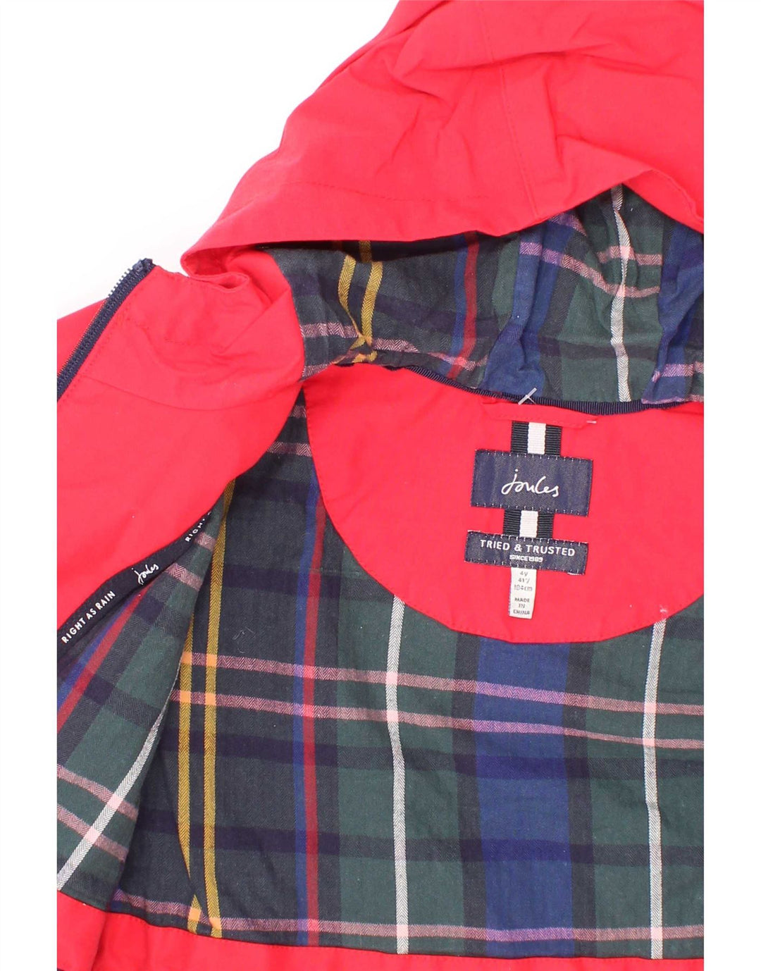Joyce Mädchen-Regenmantel mit Kapuze, 3–4 Jahre, rotes Polyester