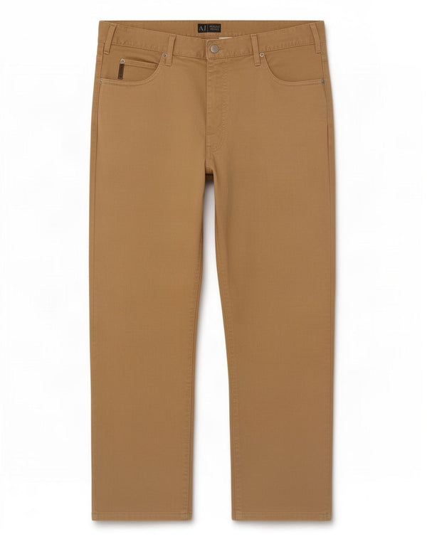 Armani Herren gerade Freizeithose W38 L28 braune Baumwolle