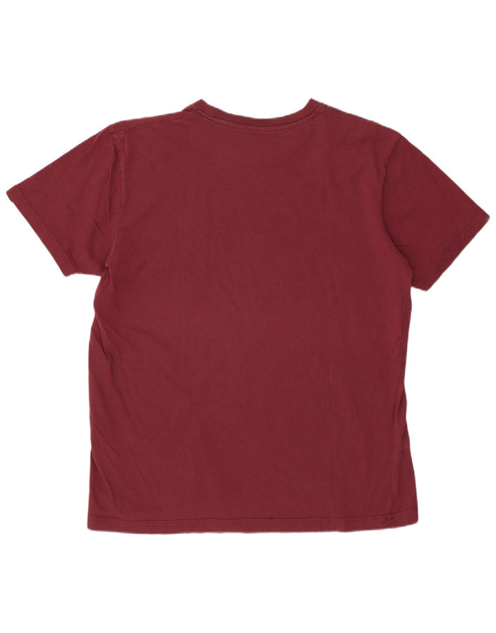 ALPHA INDUSTRIES Damen Grafik-T-Shirt-Oberteil UK 14 Medium Burgund Baumwolle