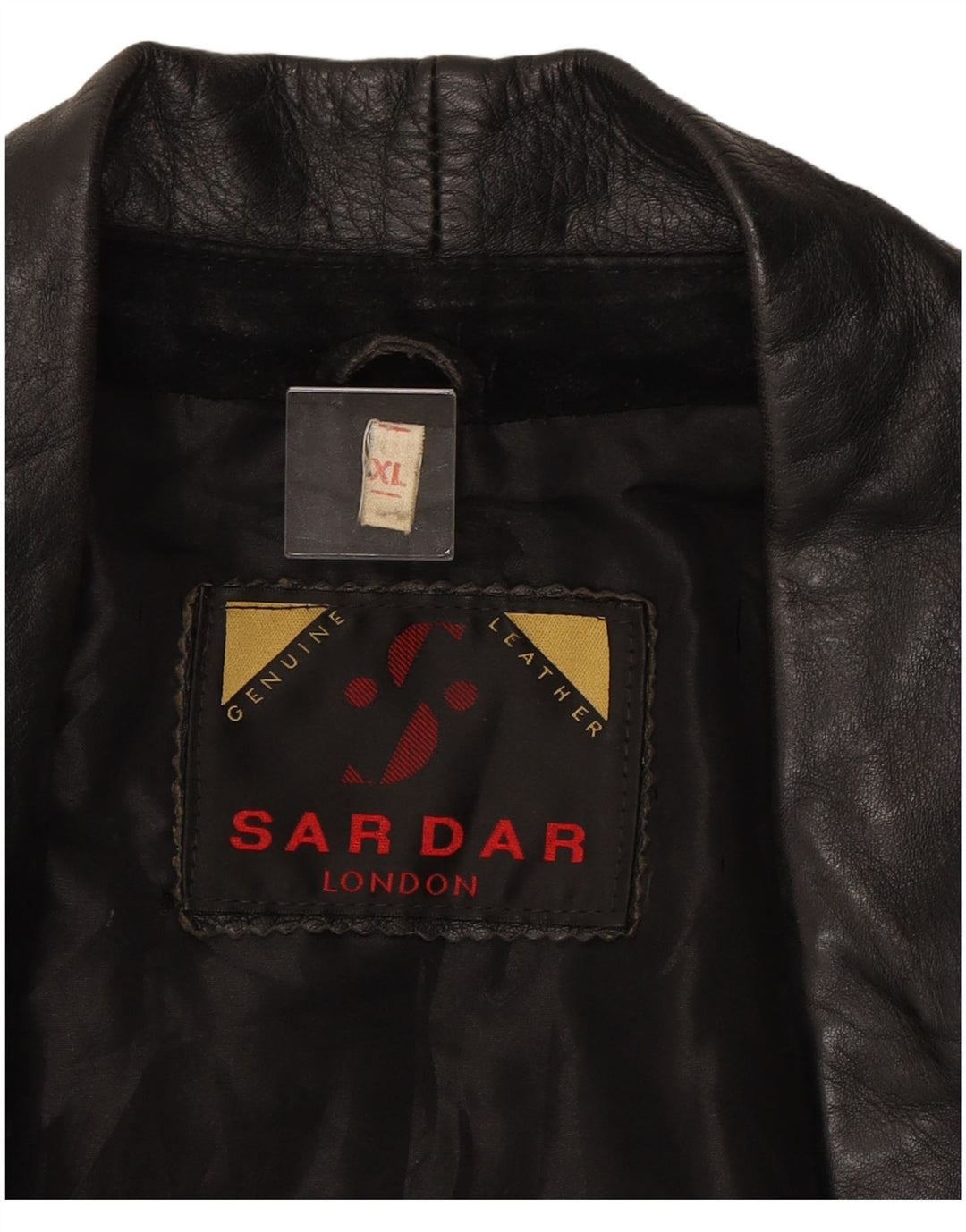 SARDAR Womens Crop Double Breasted Suede Jacket UK 18 XL Black Leather