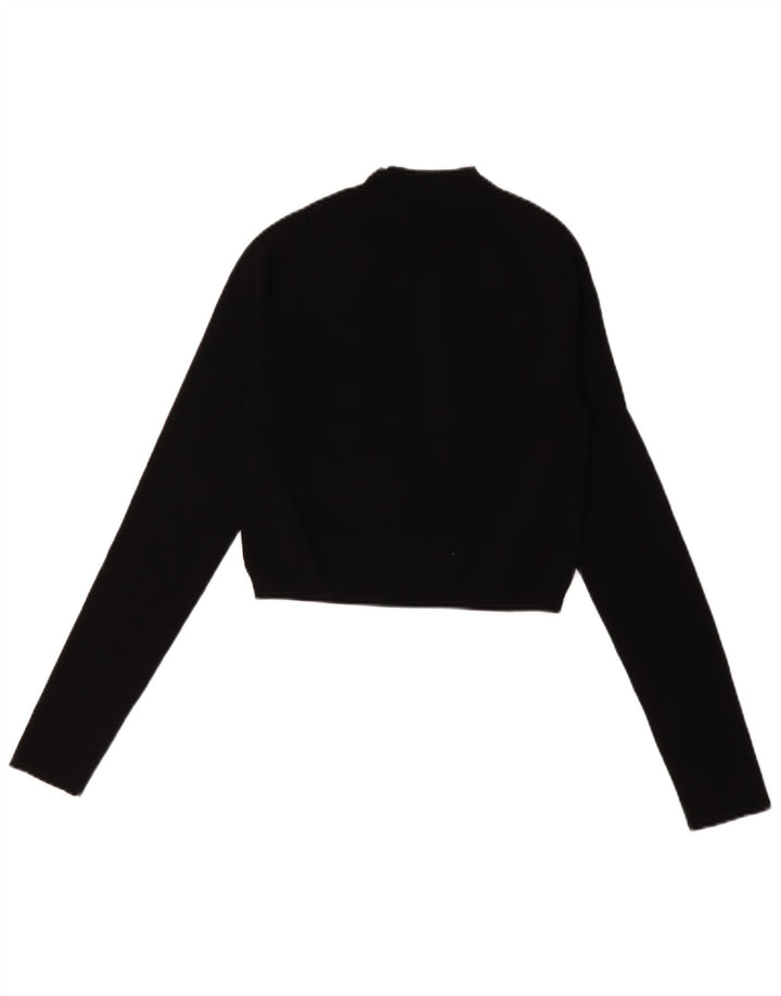 Cos Womens Crop Rollkragenpullover Pullover UK 10 Small Schwarz Polyamid