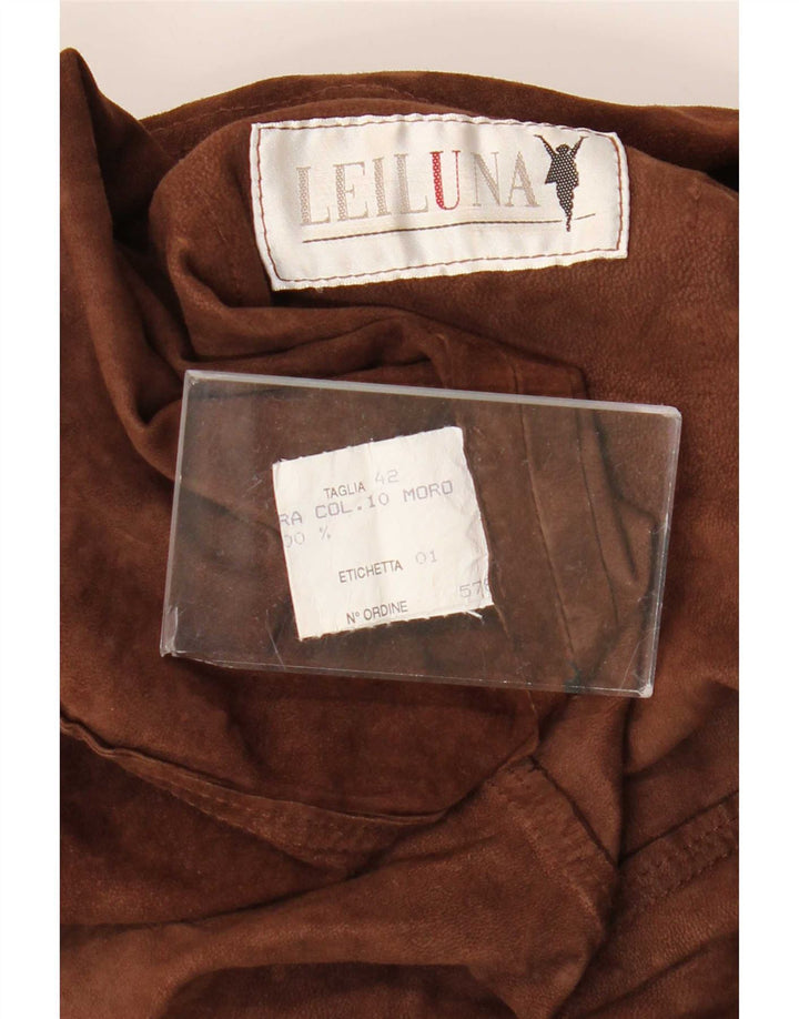 Vintage Damen Wildledershirt IT 42 Mittelbraun