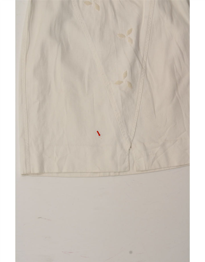 VINTAGE Womens Denim Skirt W28 Medium White Vintage Vintage and Second-Hand Vintage from Messina Hembry 