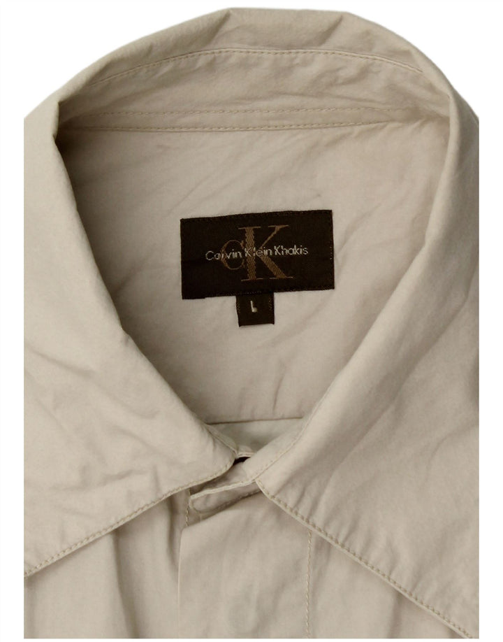 Calvin Klein Herrenhemd Große Beige Baumwolle